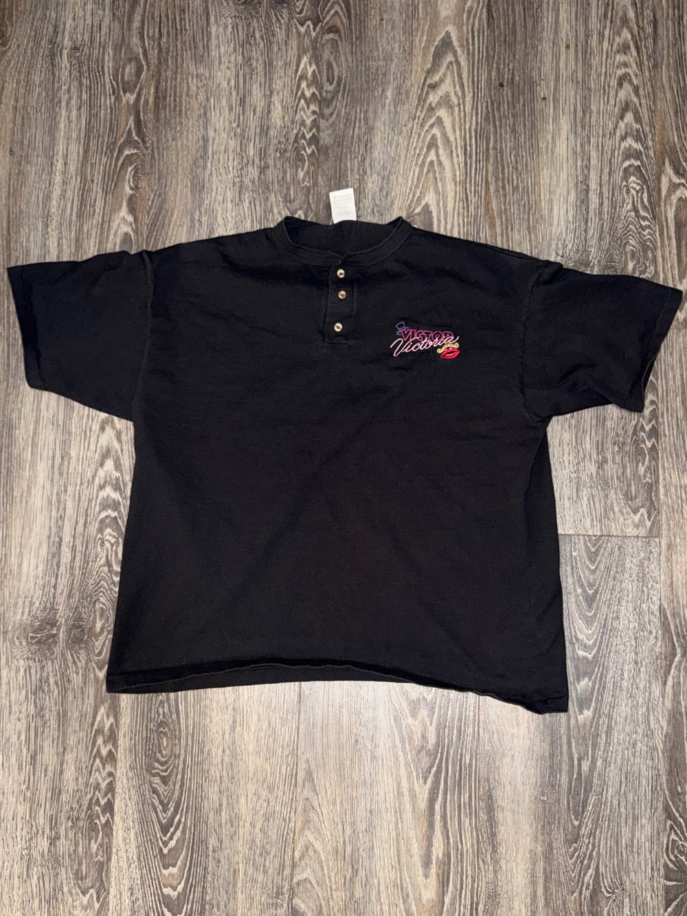 Black vintage 90s Speedy Vicious Henley shirt Size XL